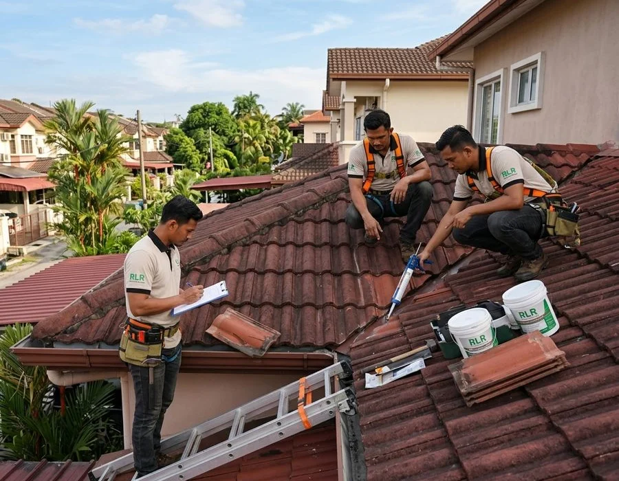 RLR Roofer team on a residential roof inspection